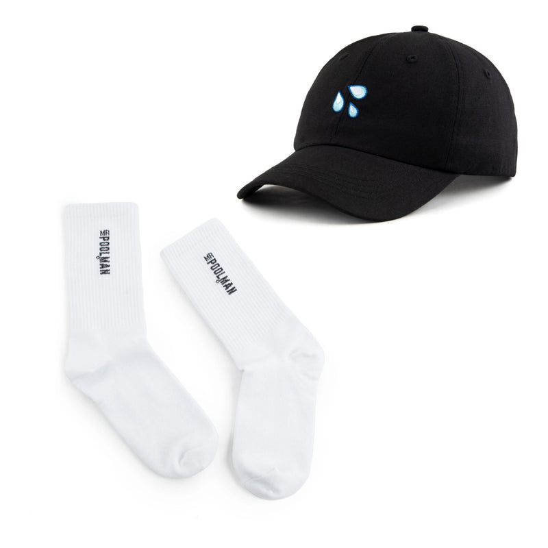 Mr Pool Man Splash Cap & Crew Socks Bundle
