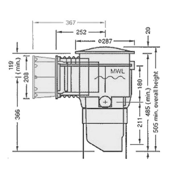 Poolrite Skimmer Box S2500 Only - Fibreglass Pools, non Port