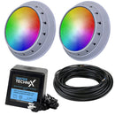 Water TechniX LED Pool Light Vivid Bundle - 2 x Multi Colour + Transformer + 40m Cable - Mr Pool Man