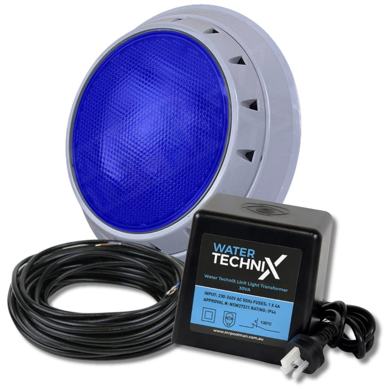 Water TechniX Vivid Bundle 1 x Blue LED Light + Transformer + 20m Cable - Mr Pool Man