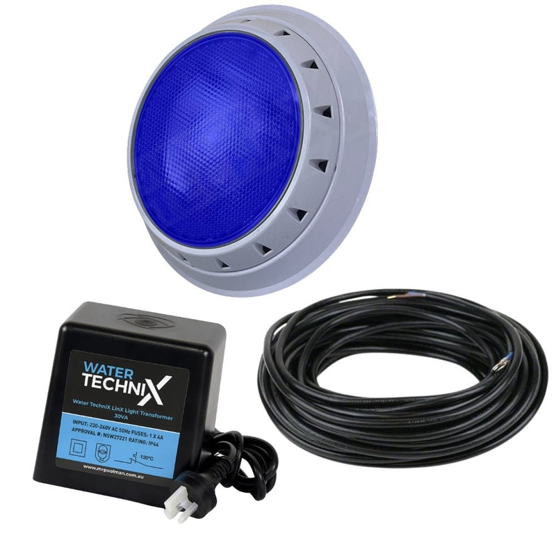 Water TechniX Vivid Bundle 1 x Blue LED Light + Transformer + 20m Cable - Mr Pool Man