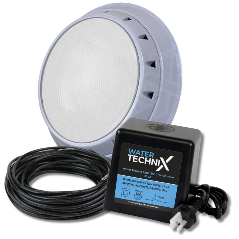 Water TechniX Vivid Bundle 1 x White LED Light + Transformer + 20m Cable - Mr Pool Man