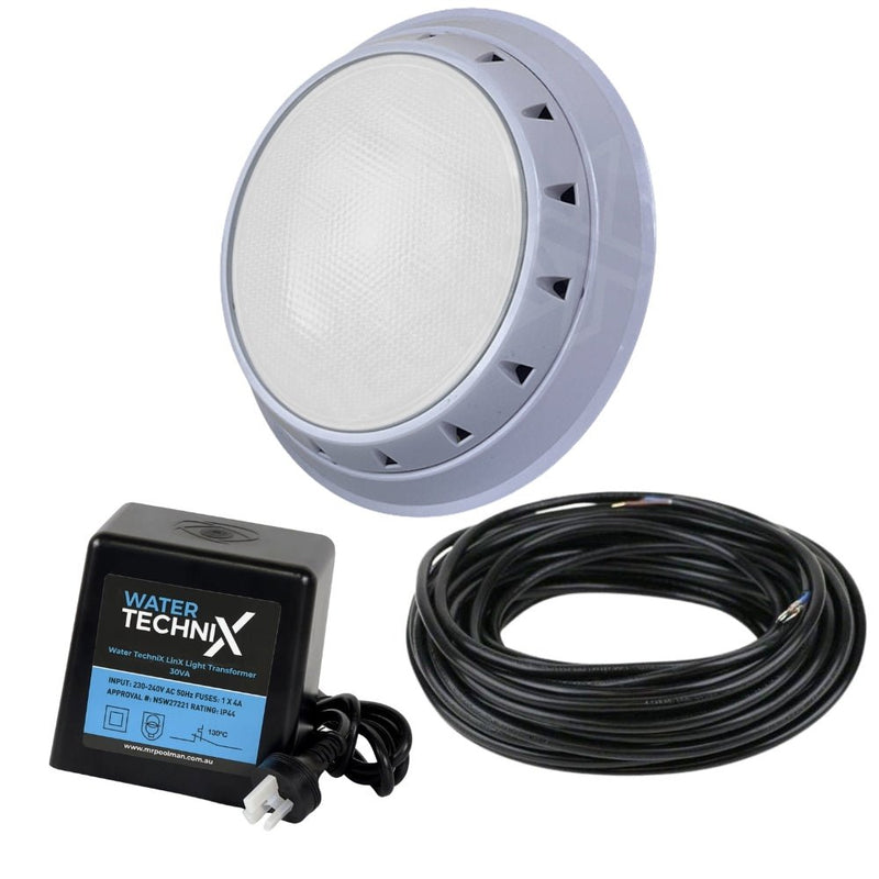 Water TechniX Vivid Bundle 1 x White LED Light + Transformer + 20m Cable - Mr Pool Man