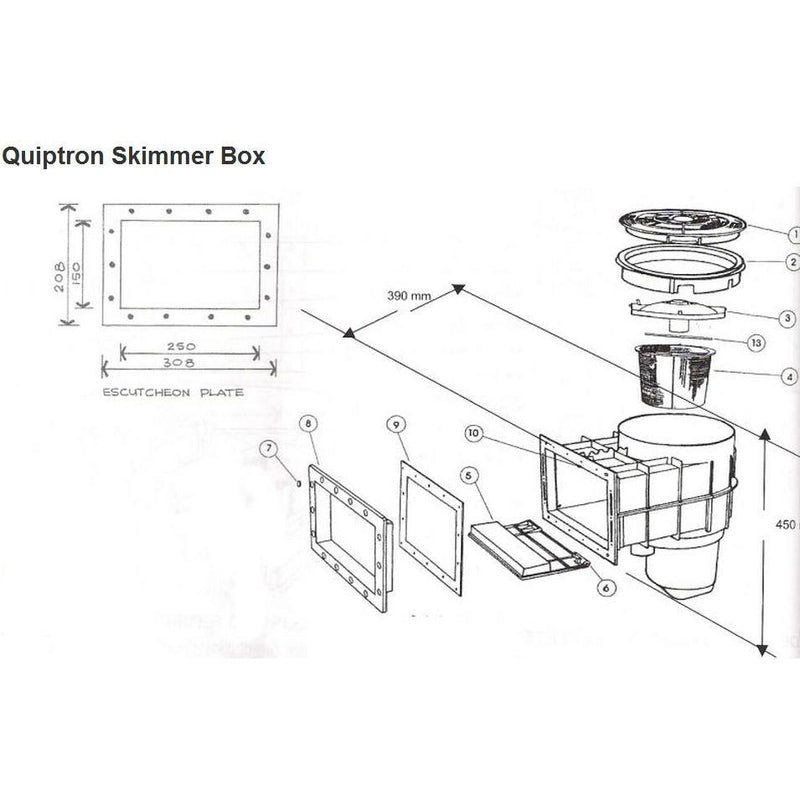 Quiptron Skimmer Box - Fibreglass Pools-Mr Pool Man