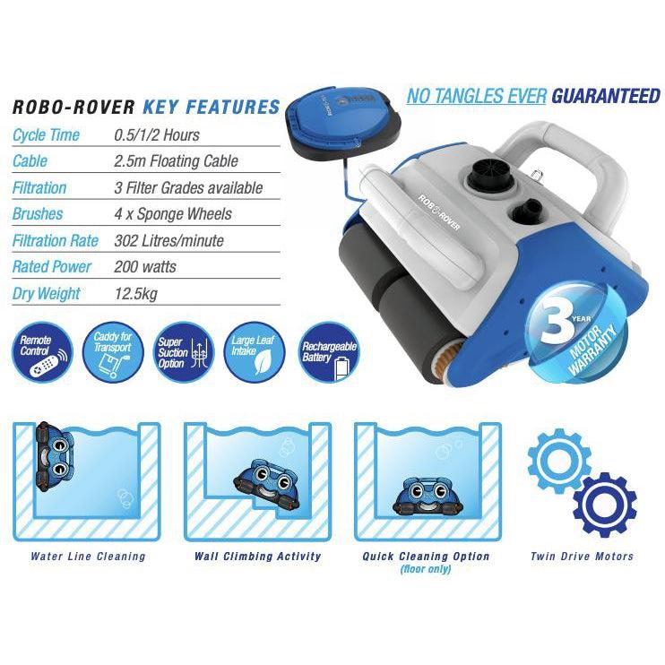 Robo-Tek Robo-ROVER Robotic Pool Cleaner Floating Cable-Mr Pool Man