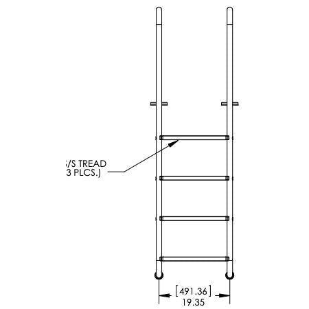 S.R. Smith Narrow Ladder Flanged 4 Step-Mr Pool Man