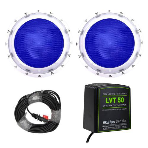 Spa Electrics Photon GK Kit 2 x Blue LED Light + Transformer + 20m Cable-Mr Pool Man