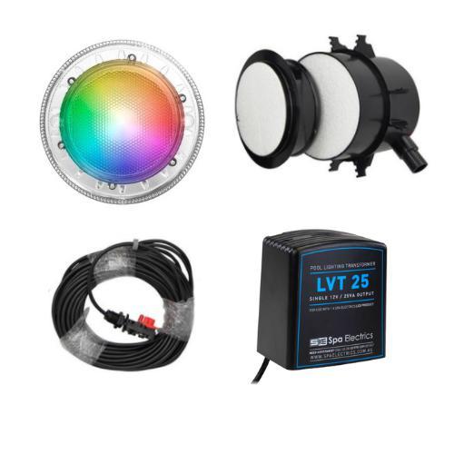 Spa Electrics Quantum WN Kit Multi PLUS Colour LED Light + Transformer + 20m Cable-Mr Pool Man