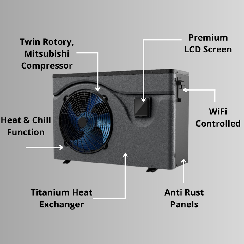 Water TechniX Paradise Inverter Pool Heater & Chiller 18kW w/ WiFi-Mr Pool Man