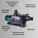 Water TechniX Pump LEO 750W 1.0 HP - Mr Pool Man